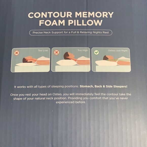 Osteo contour memory foam pillow for back, side or stomach sleepers - Picture 7 of 10
